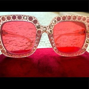 Gucci pink Hollywood forever rhinestone rare glasses